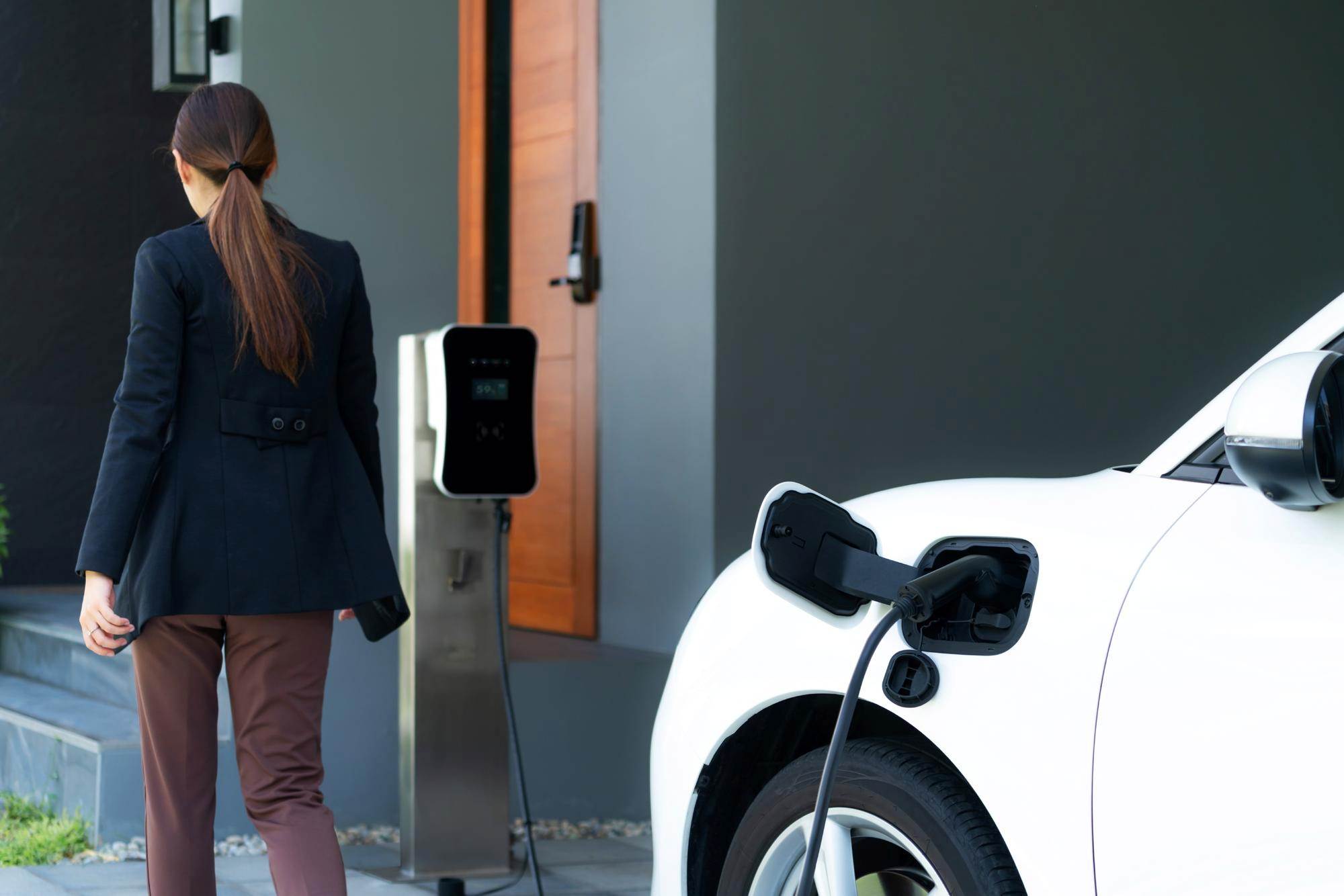Home charger installation with flat grant process